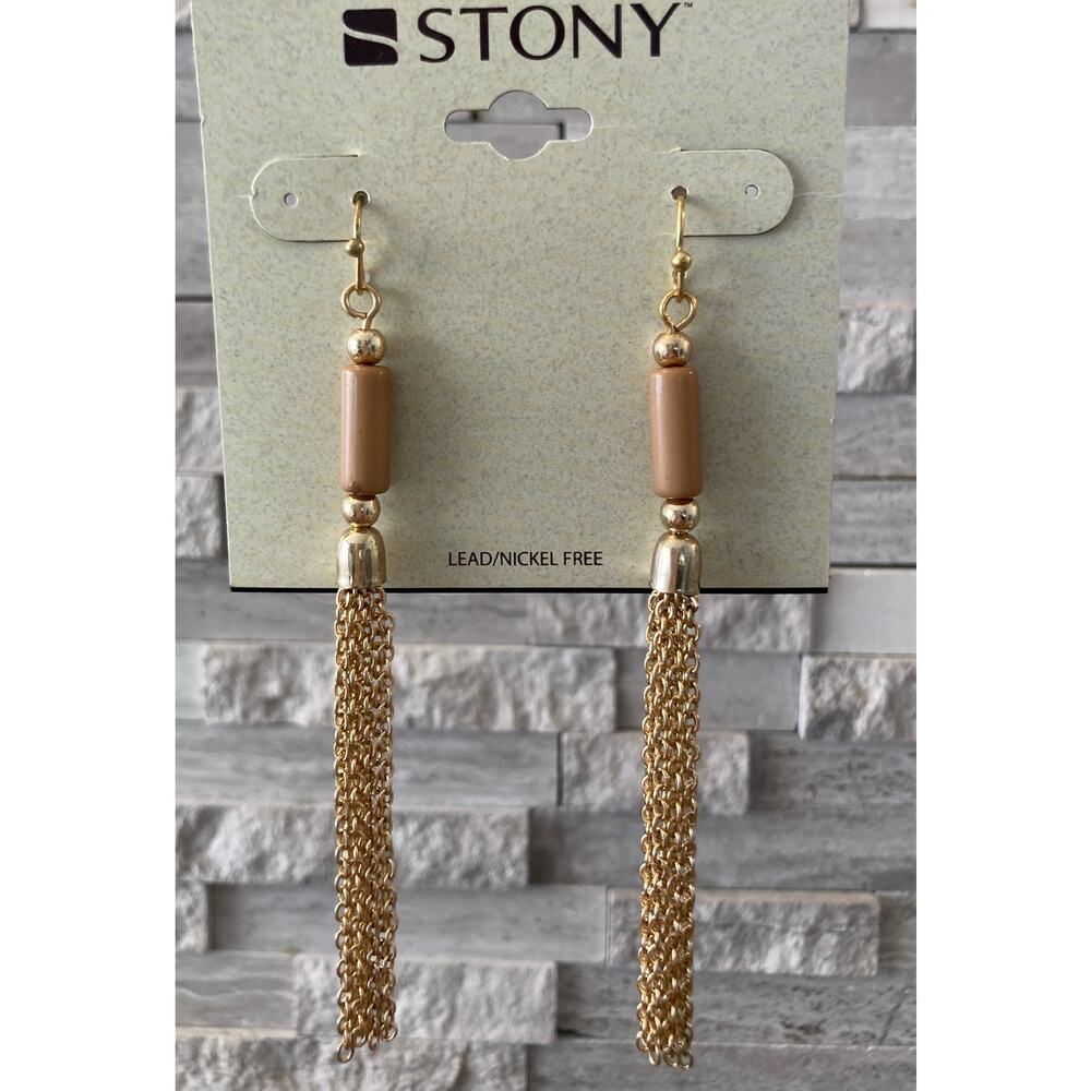 2/$24! Earrings Stony Gold and Tan